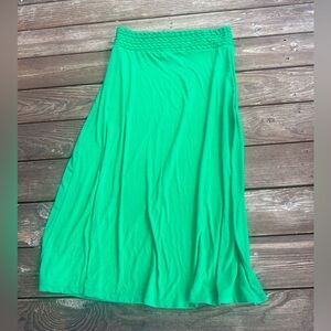 Cato women's green stretch waist maxi skirt size L